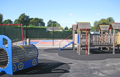 Play area and short tennis court