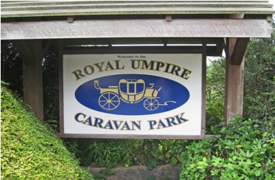 Royal Umpire Caravan Park sign