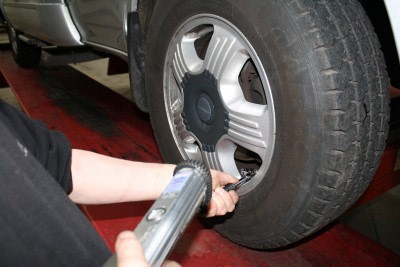 checking motorhome tyre pressure - tyre safety