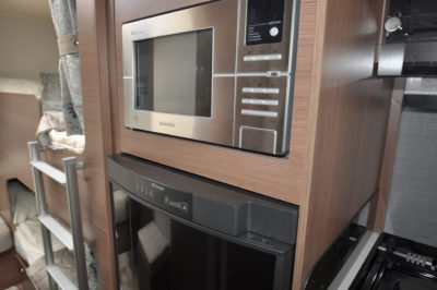 Buccaneer Galera microwave and fridge