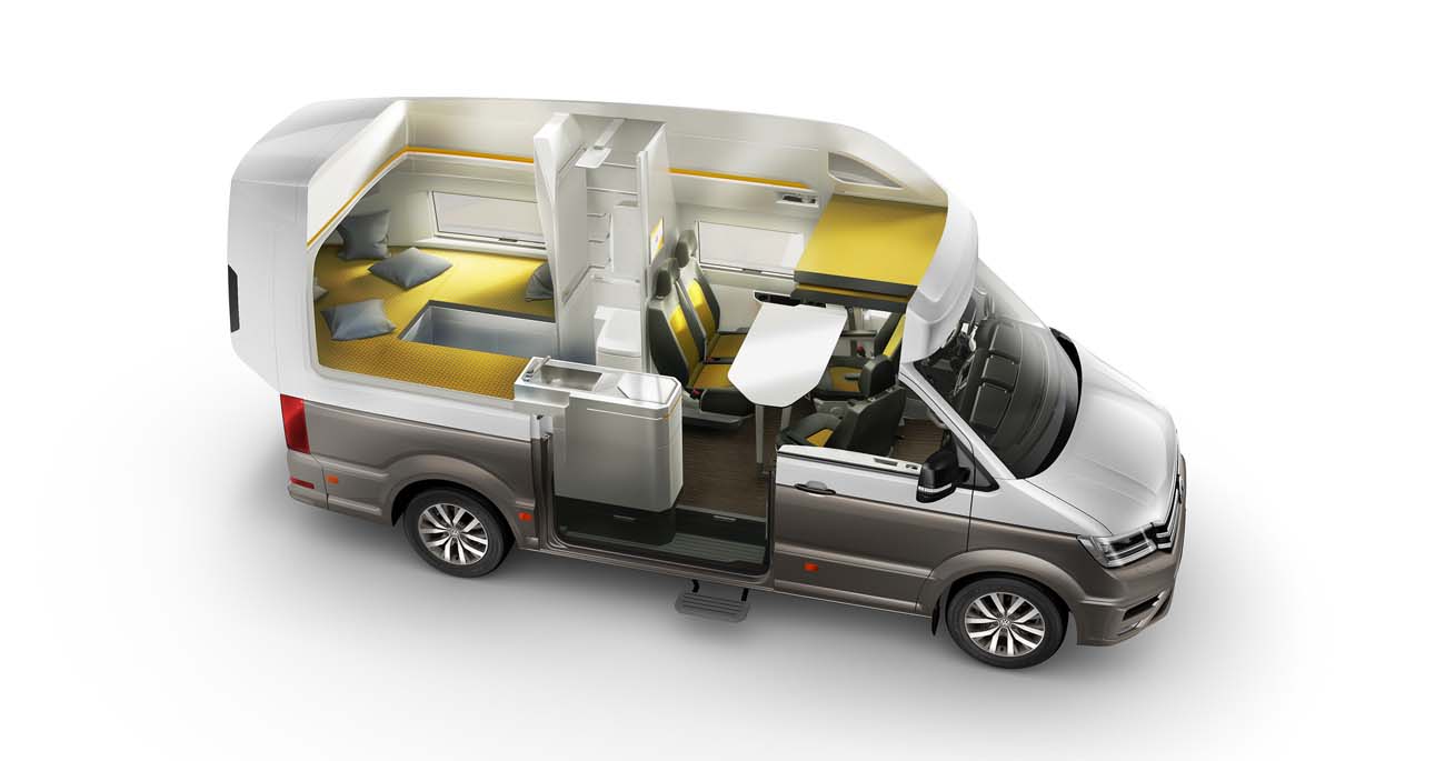 Volkswagen California XXL cutaway floor plan