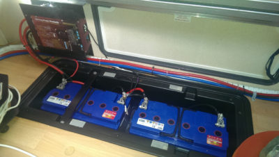 Batteries keeping warm inside a motorhome