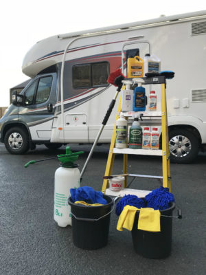 Motorhome cleaning products and kit