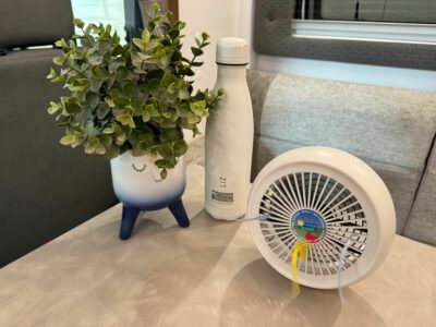 portable fan for keeping cool in a motorhome
