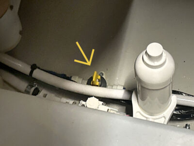 motorhome drain down tap next to onboard water tank 