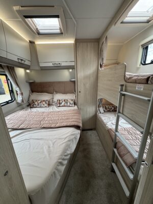 2025 Elddis Avante 868 caravan bedroom